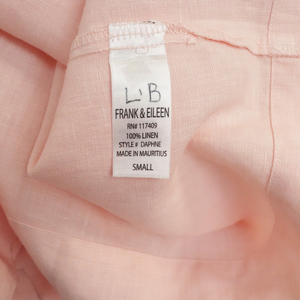 Frank & Eileen Daphne Linen Shirt Dress Peach Pink Small - Picture 9 of 10
